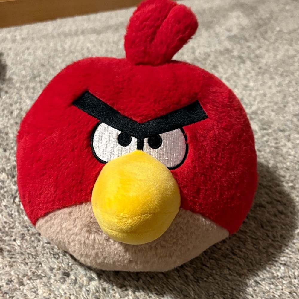 Red and Yellow Plush Angry Bird Toy